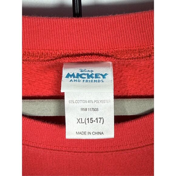 Vintage Disney Mickey And Friends Sweatshirt Womens XL (15-17) Red Character EUC - Picture 4 of 8